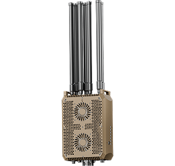 Multi-antenna electronic mitigation unit in desert tan