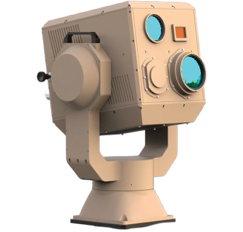 Laser system turret with optical sensors on a pedestal